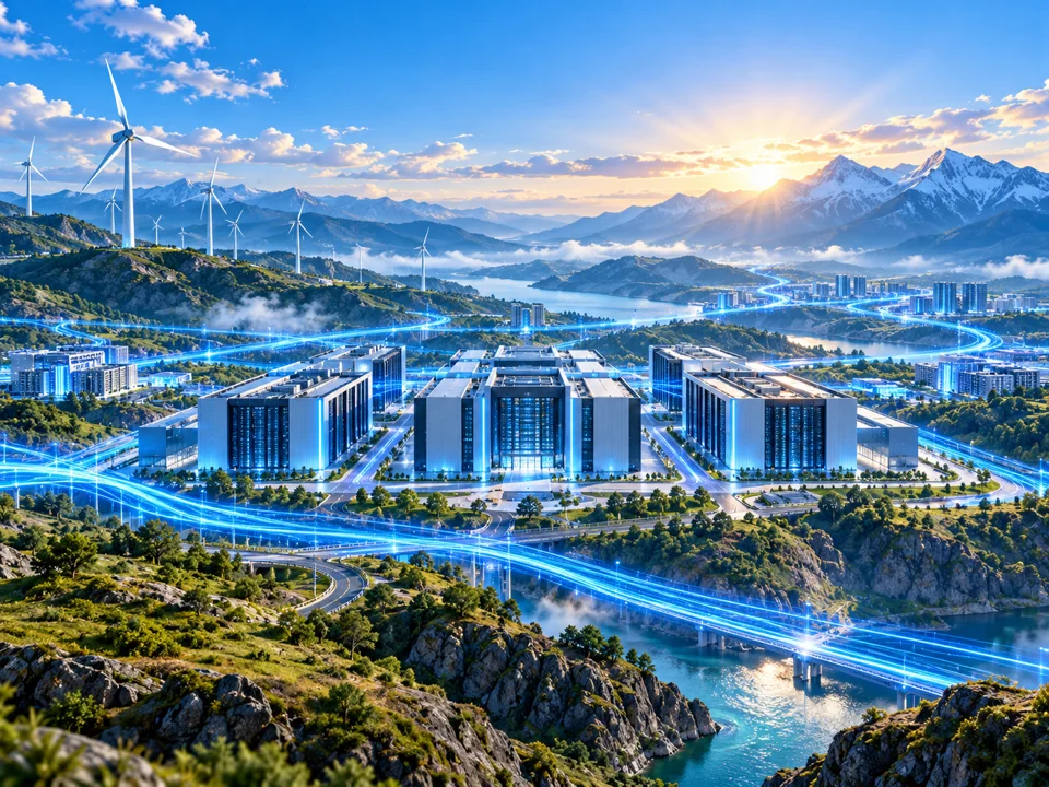 算力基建明确四个方向，推动资源与电力协同布局 · AI概念配图